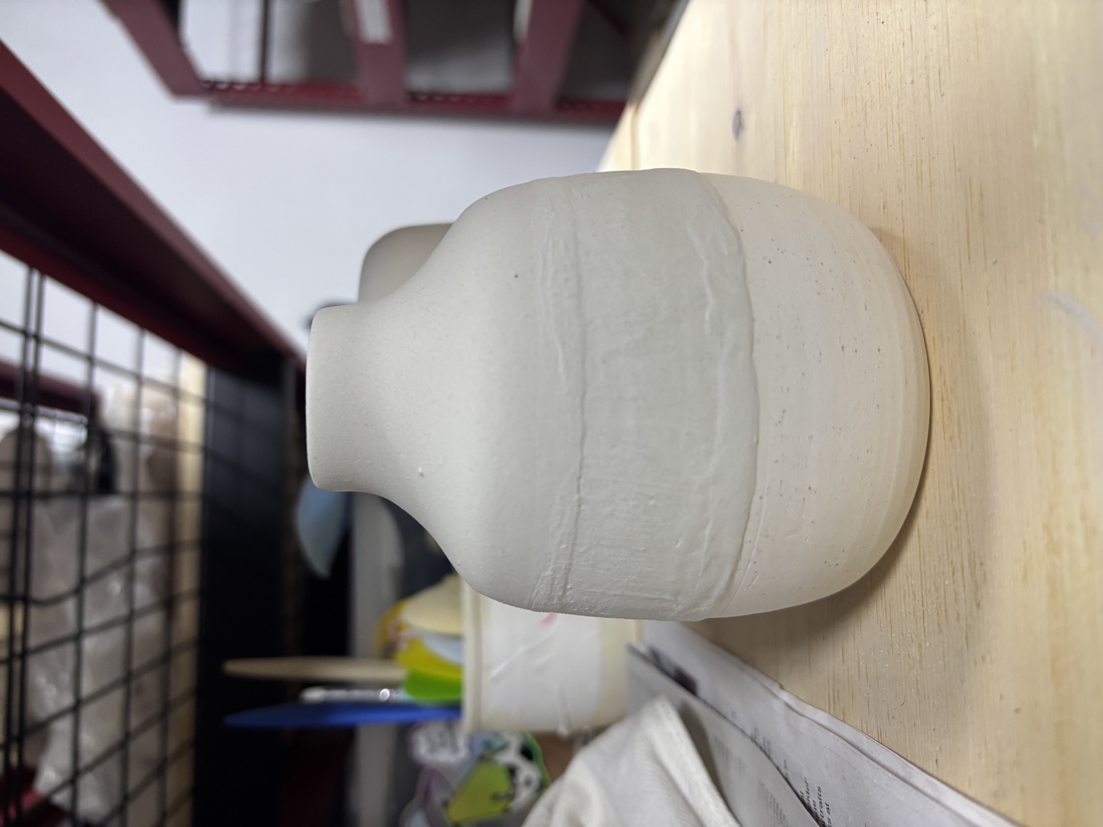 Ceramics piece in studio